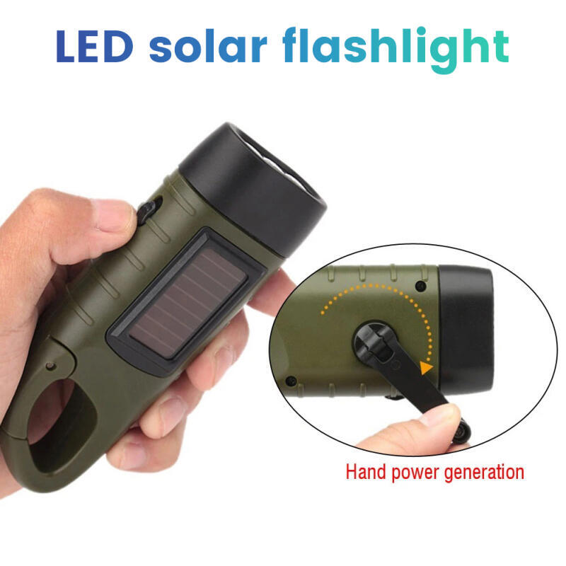 Fishing Boat Navigation Light - ไฟฉาย LED แบบชาร์จพลังงานแสงอาทิตย์แบบมือหมุนสำหรับอุปกรณ์เอาตัวรอด ไฟฉายชาร์จพลังงานแสงอาทิตย์สำหรับตกปลา พายเรือ เดินป่า