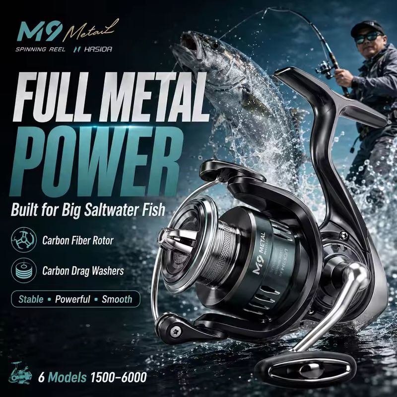 รอกสปินนิ่ง HASIDA M9 โลหะทั้ง - Fishing Boat Steering Wheel บทวิจารณ์และราคา