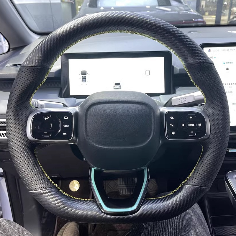 DIY หนังแท้สีดําคาร์บอนไฟเบอร์ - Fishing Boat Steering Wheel บทวิจารณ์และราคา