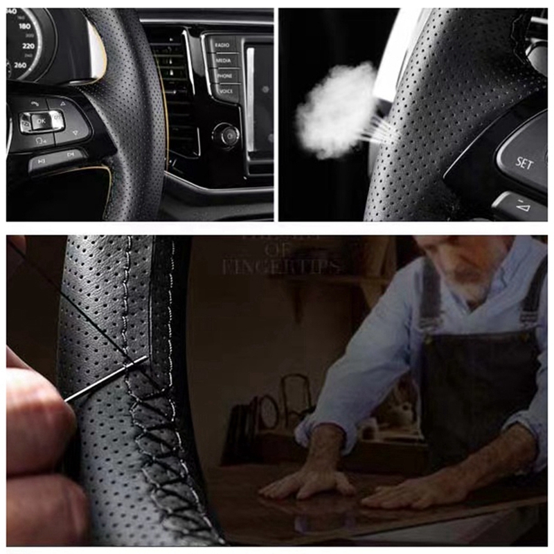 DIY หนังแท้สีดําคาร์บอนไฟเบอร์ - Fishing Boat Steering Wheel บทวิจารณ์และราคา